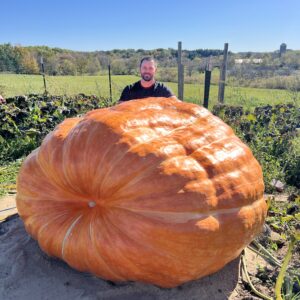 Man behind 1986 pound giant pumpkin